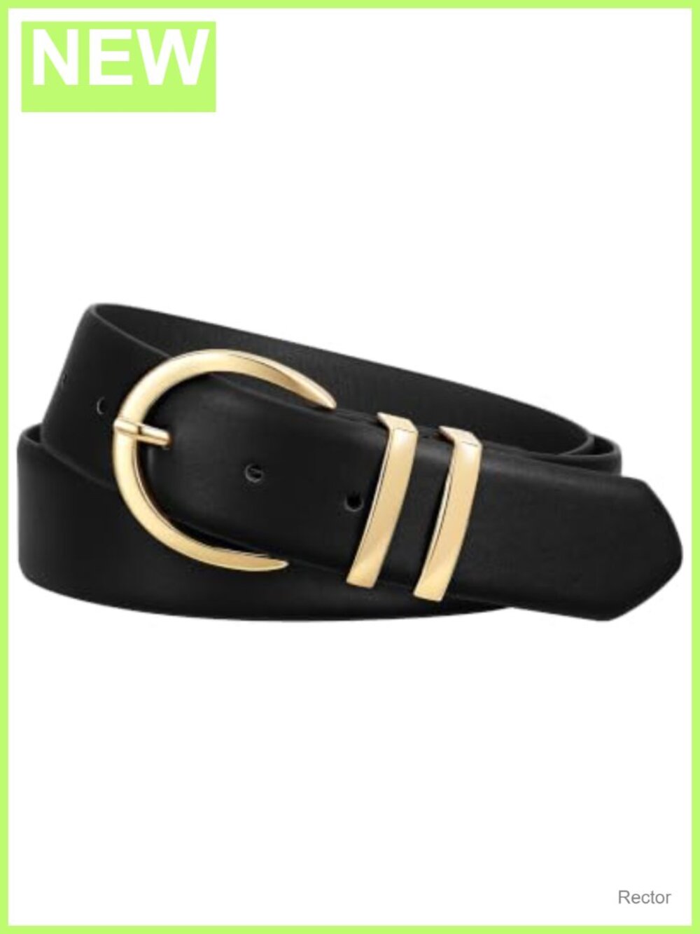 Women's PU Leather Belt Gold Buckle Fashion Belt for Jeans Pants Adjustable